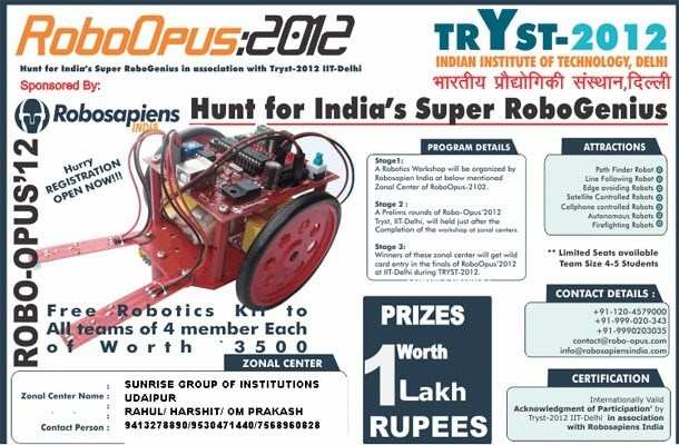 Hunt of India’s RoboGenius to start at Sunrise College