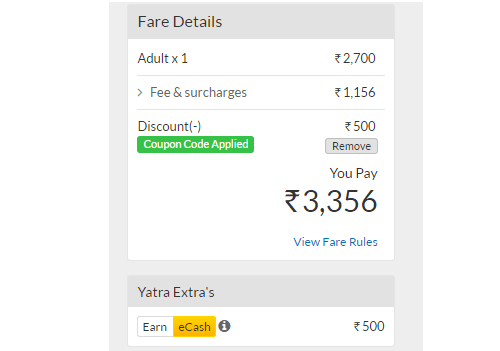 Saved Extra on my Flight Booking from Udaipur to Mumbai
