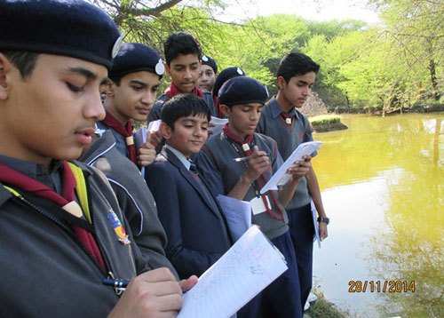 Ecology Study by Students near a Pond