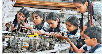 Eco friendly Ganesha made by school going children
