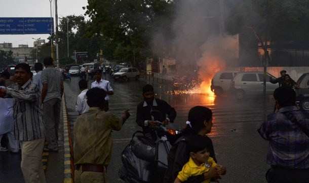 Fire with Blasts in Electricity Pole outside Collectorate, no causalities