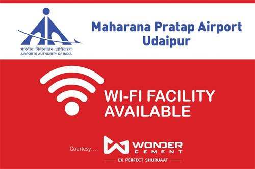 Wonder Cement provides free Wifi at Udaipur Airport