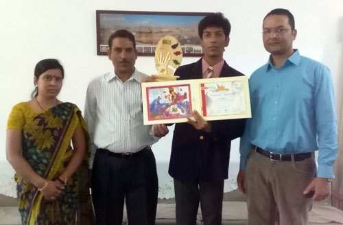 Harshil Khodpia wins First Prize in Camel Art Competition
