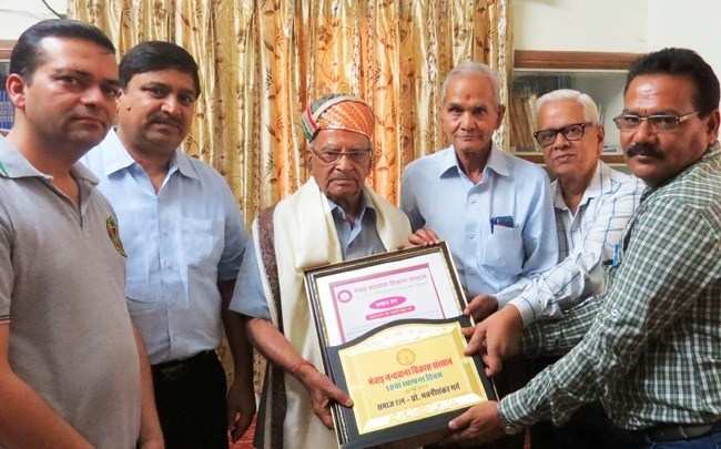 Prof. Bhawani Shankar Garg Honored