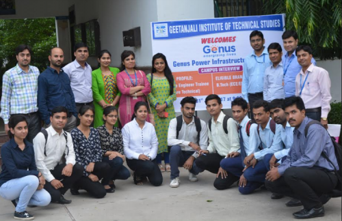 Genus Power Infrastructures Ltd.  recruits 3 B.Tech Students of GITS at an annual package of 2.4 lakhs