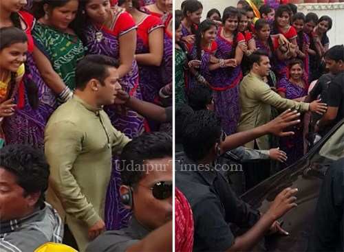 Salman Khan shoots with local artists