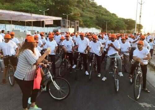 बेहतर स्वास्थ्य के लिये 250 बच्चों एवं बड़ो ने चलायी साईकिल