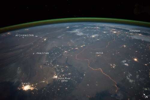 Indo Pak Border Shown Clearly from Space