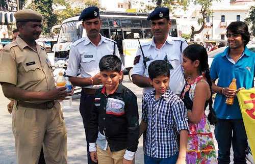 NGO celebrates Diwali with Police officials