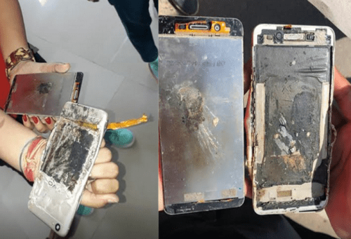 Vivo Mobile bursts in hands of Udaipur student