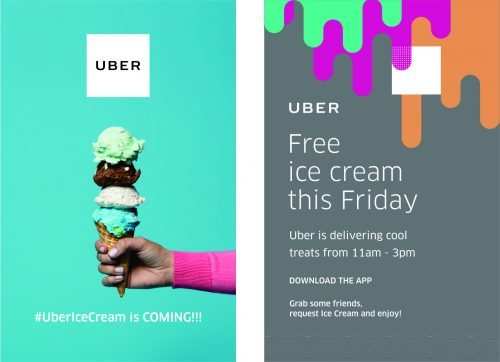 Free Ice cream delivery by Uber in Udaipur
