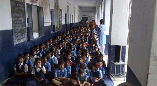 150 pairs of shoes distributed at Government School, Lakadwas