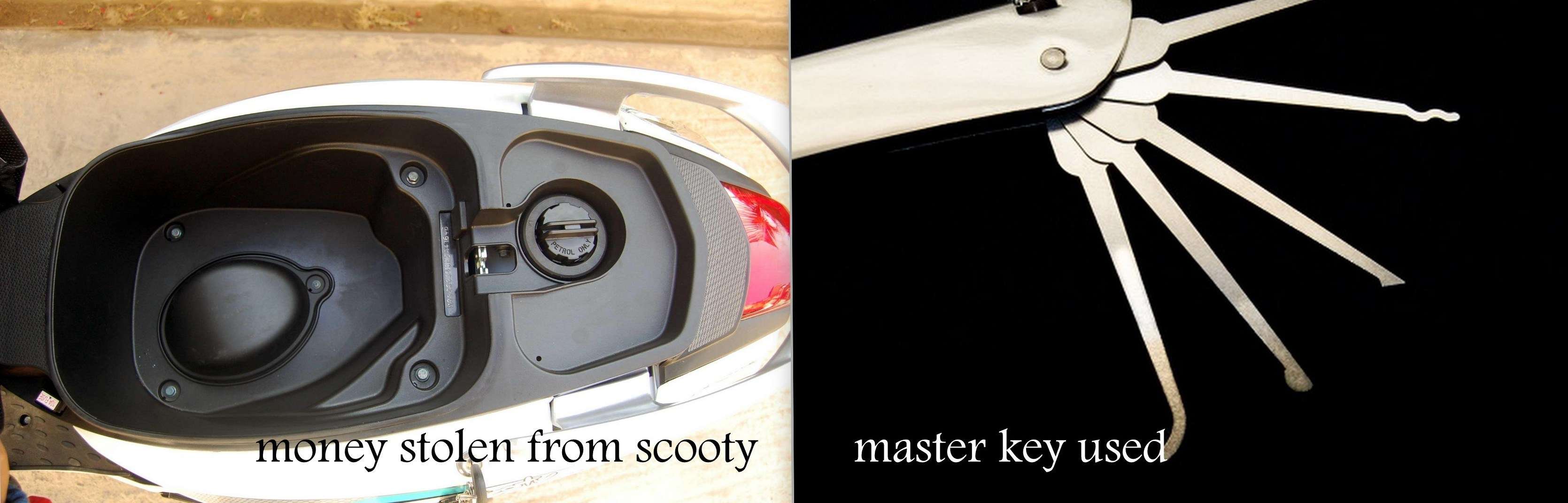 Money stolen from Scooty-Master key used