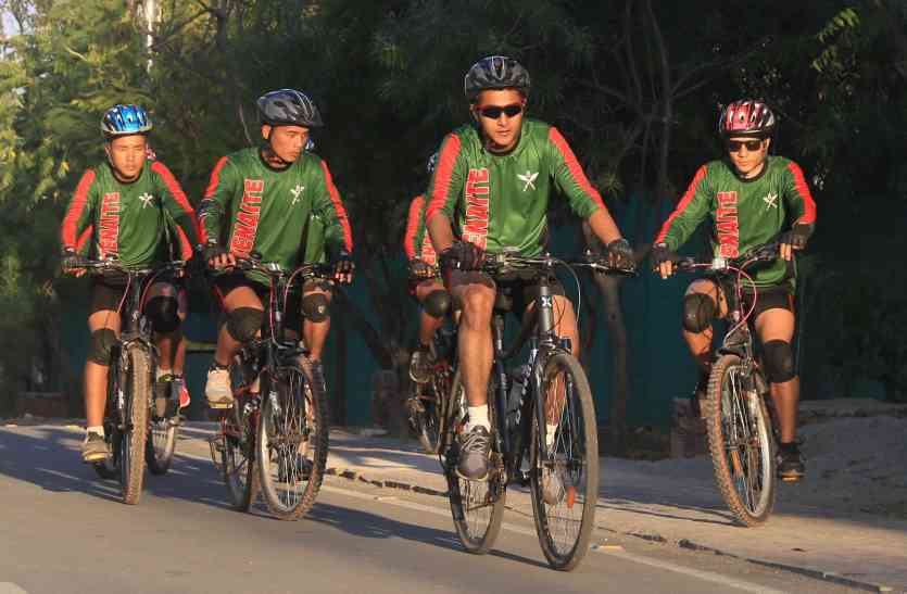 Gorkha Rifles team in Udaipur-Cycling with a mission