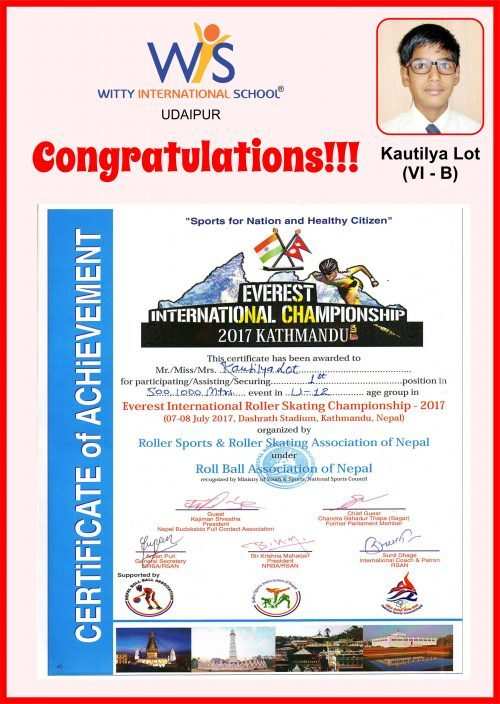 Udaipur student wins Everest International Championship 2017, Kathmandu