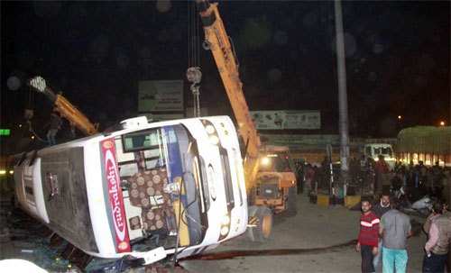 1 died, dozens injured after Bus rolled over at Pratap Nagar Chouraha