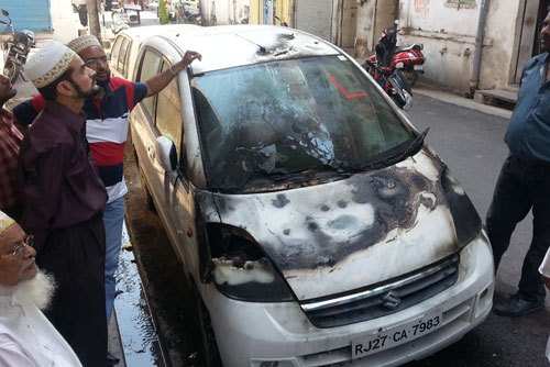 Parked car found burnt at Boharwadi