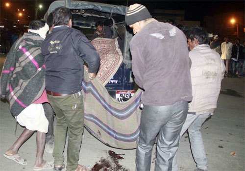 1 died, dozens injured after Bus rolled over at Pratap Nagar Chouraha