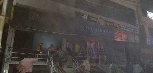 Fire in 2 garment showrooms at Durga Nursery road