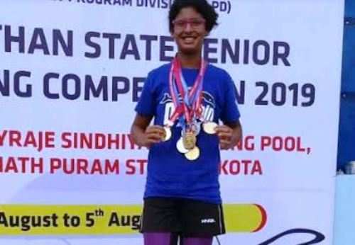 डीपीएस, उदयपुर की इशिता ने राज्य तैराकी में जीते चार स्वर्ण पदक