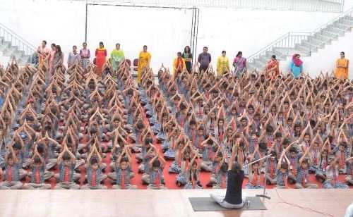 Yoga day at Seedling Modern Public School