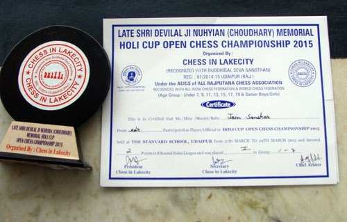 Sanskar Jain secures 2nd place in Chess Championship