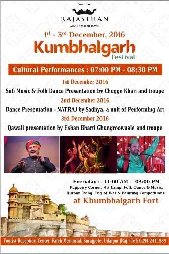 Kumbhalgarh Festival begins 1st December