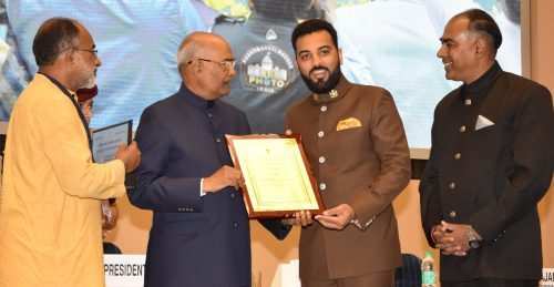 Lakshyaraj Singh Mewar felicitated by President of India