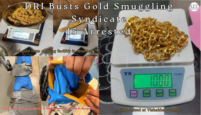 DRI Busts Gold Smuggling Syndicate 15 Arrested Across India