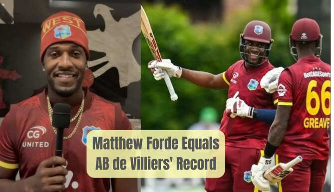 Matthew Forde, ODI record, fastest half-century, cricket milestones, international cricket, batting records, cricket highlights