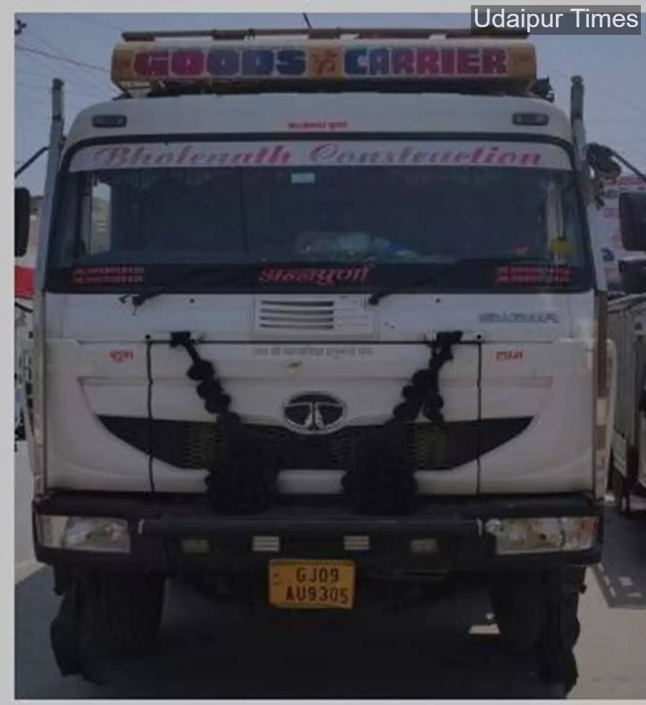 Police seizing dumper and Poclain machine during illegal mining operation in Bhagar village, Udaipur