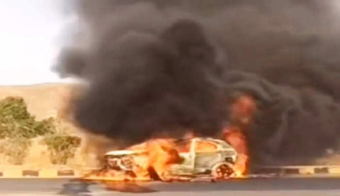 fire in car