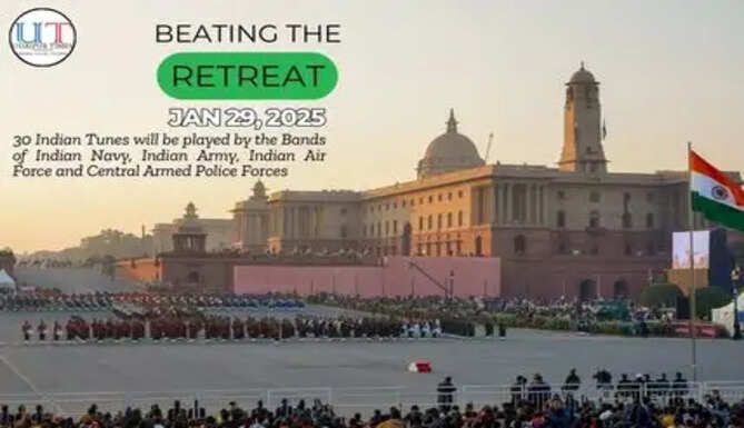 Beating the Retreat ceremony at Vijay Chowk on January 29
