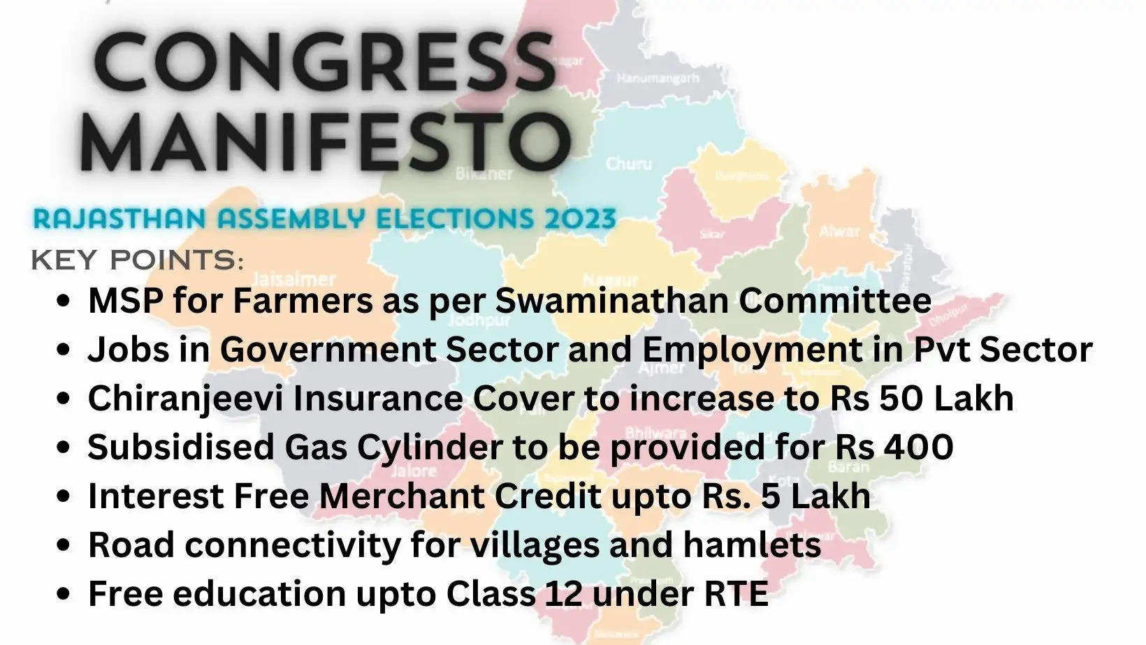 Congress Manifesto Rajasthan Assembly Elections 2023
