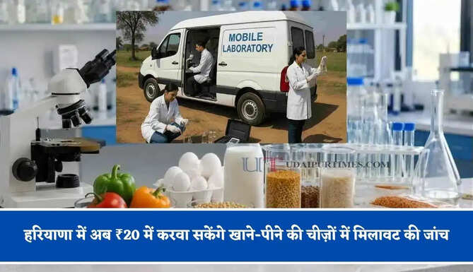 हरियाणा में अब ₹20 में करवा सकेंगे खाने-पीने की चीज़ों में मिलावट की जांच, मोबाइल फूड सेफ्टी वैन हुई तैनात