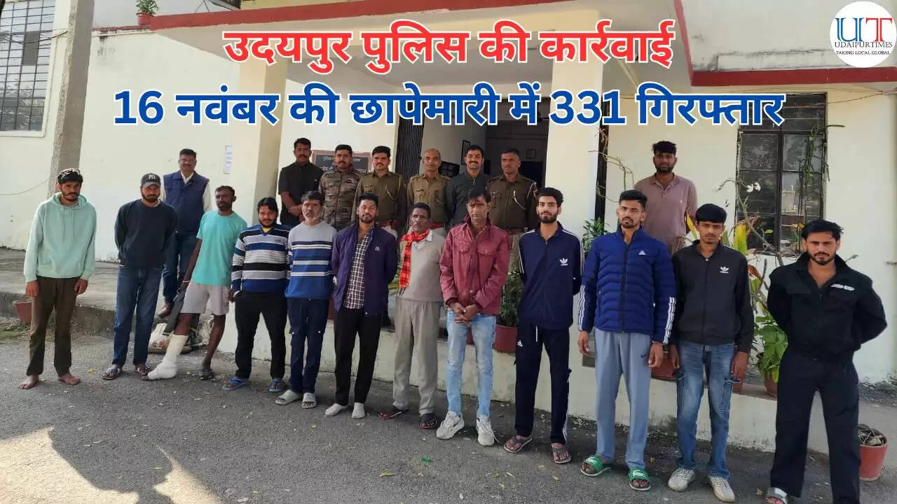 Udaipur Police arrest 331 accused during early-morning district-wide crackdown