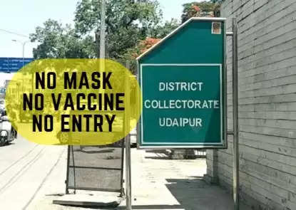 No Mask No Vaccine No Entry Udaipur Collectorate