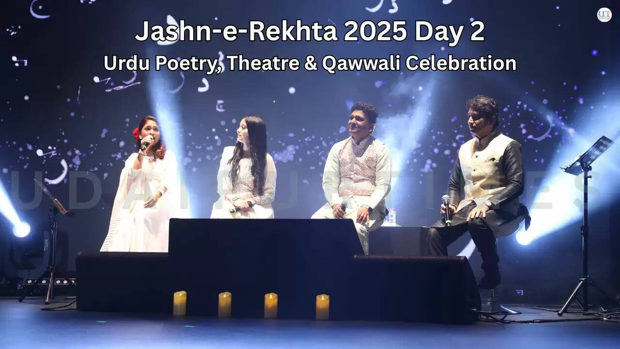 Artists and audiences at Jashn-e-Rekhta 2024 Day 2 celebrating Urdu poetry, theatre, and music