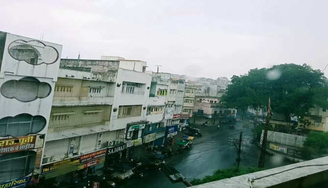 rain in udaipur