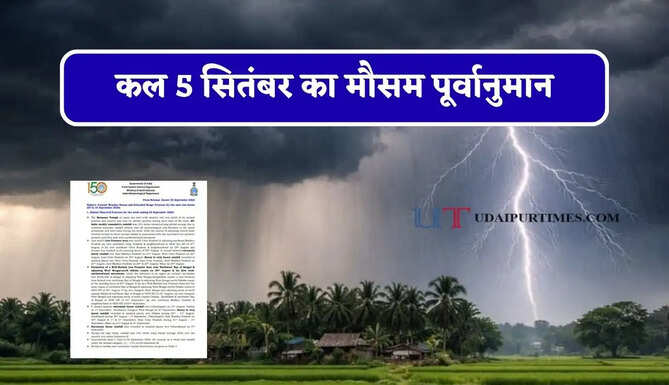 हरियाणा-पंजाब समेत 23 राज्यों में भारी बारिश का अलर्ट ! देखें कल का मौसम पूर्वानुमान