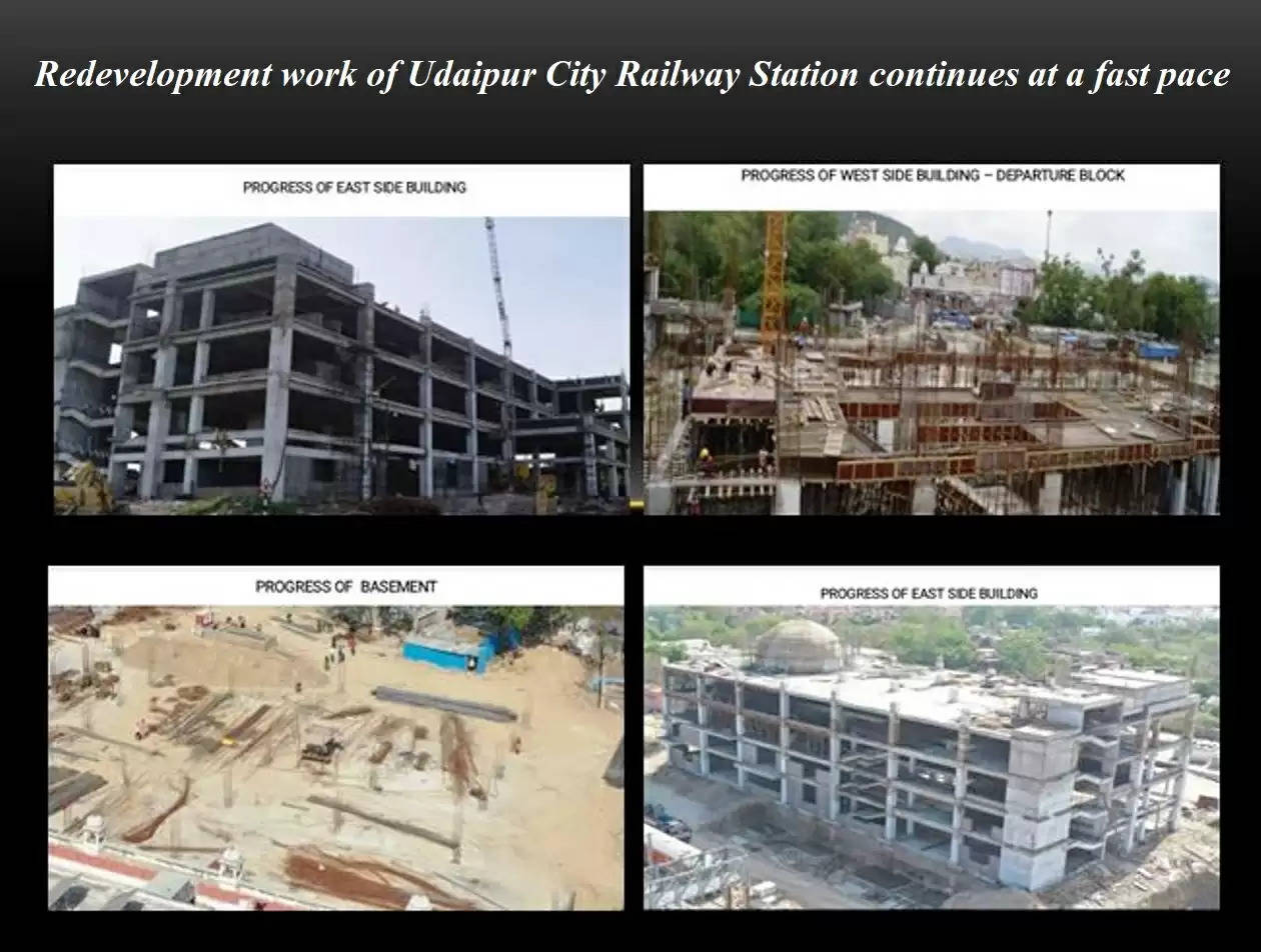 Redevelopment work of Udaipur City Railway Station continues at a fast pace