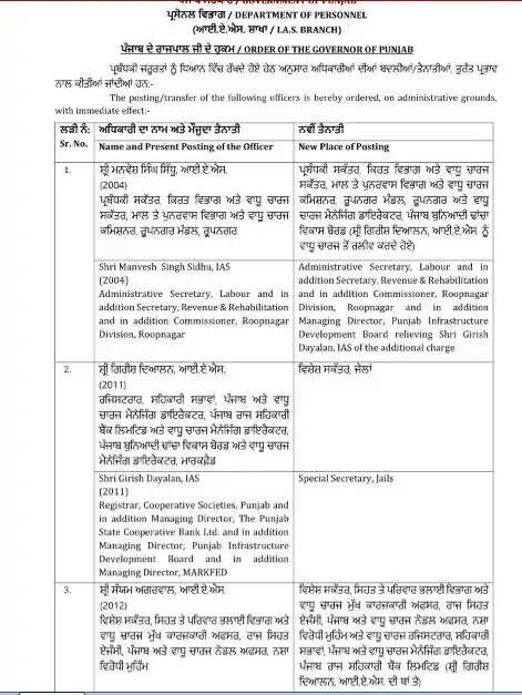 अचानक ! बड़ा प्रशासनिक फेरबदल