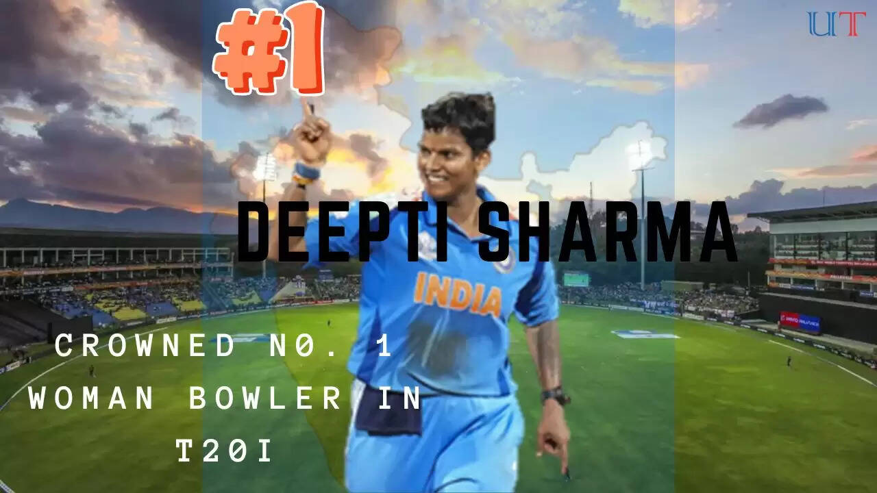 Deepti Sharma celebrates taking a wicket as India defeats Sri Lanka at ACA-VDCA Stadium, Visakhapatnam; Laura Wolvaardt shown scoring century for South Africa