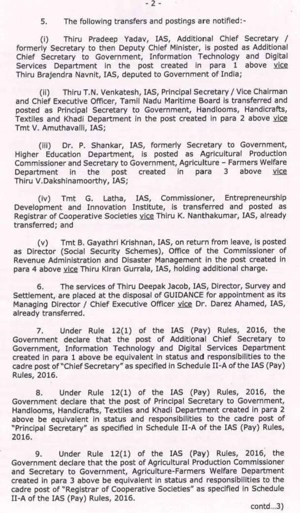 IAS Transfer: थलापति सरकार का बड़ा एक्शन, इन IAS अधिकारियों का किया तबादला&nbsp;
