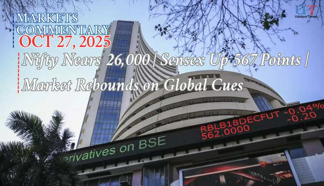&ldquo;Nifty Nears 26,000 | Sensex Up 567 Points | Market Rebounds on Global Cues&rdquo;