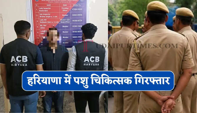 हरियाणा में पशु चिकित्सक गिरफ्तार, 28 हजार रुपये की रिश्वत लेते ACB टीम ने पकड़ा