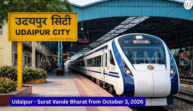 Vande Bharat from Udaipur to Surat from 3 October 2026 Announced