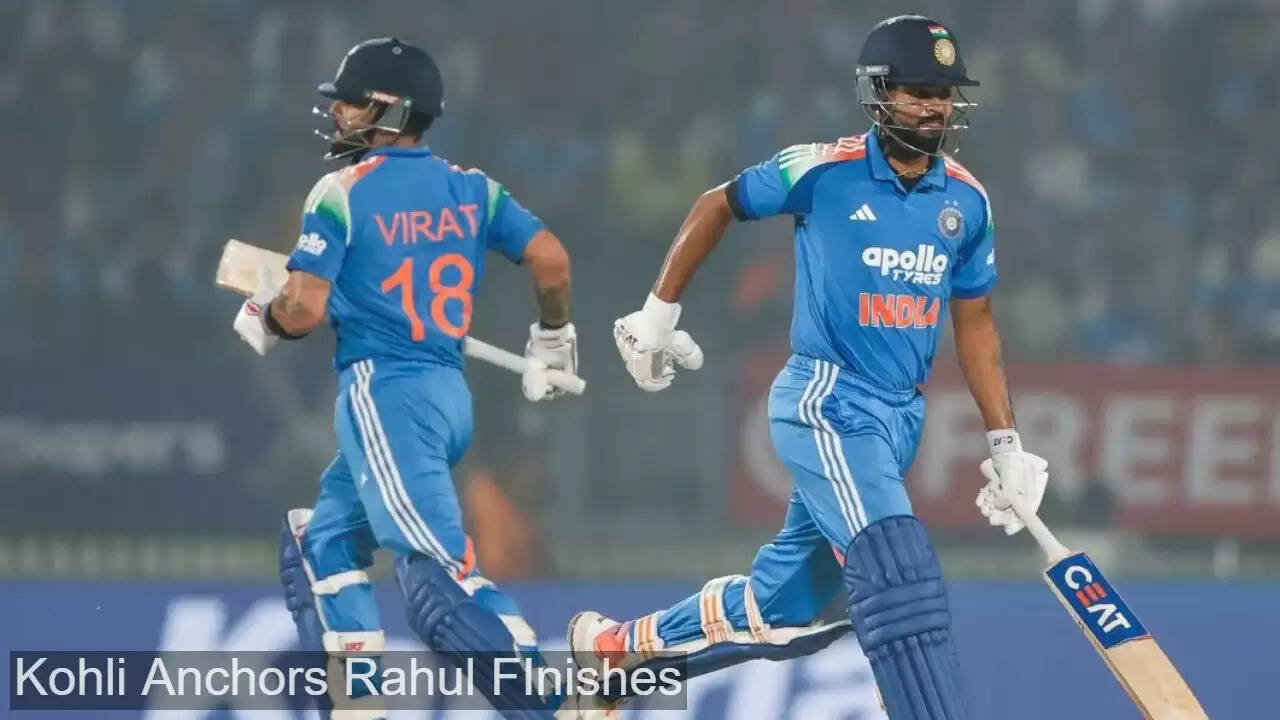 Virat Kohli and KL Rahul guiding India to a four-wicket win against New Zealand in the 1st ODI at Baroda