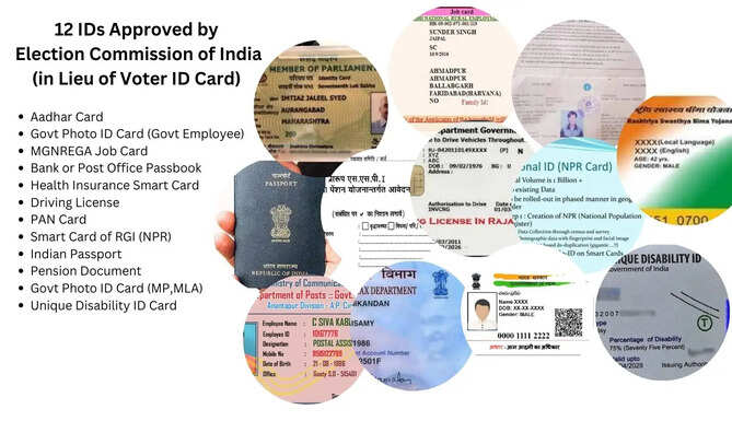 12 Alternate ID for Voting in lieu of Voter ID Card approved by Election Commission of India