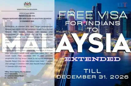 Visa Exemption for Indian Nationals entering Malaysia extended till December 2026